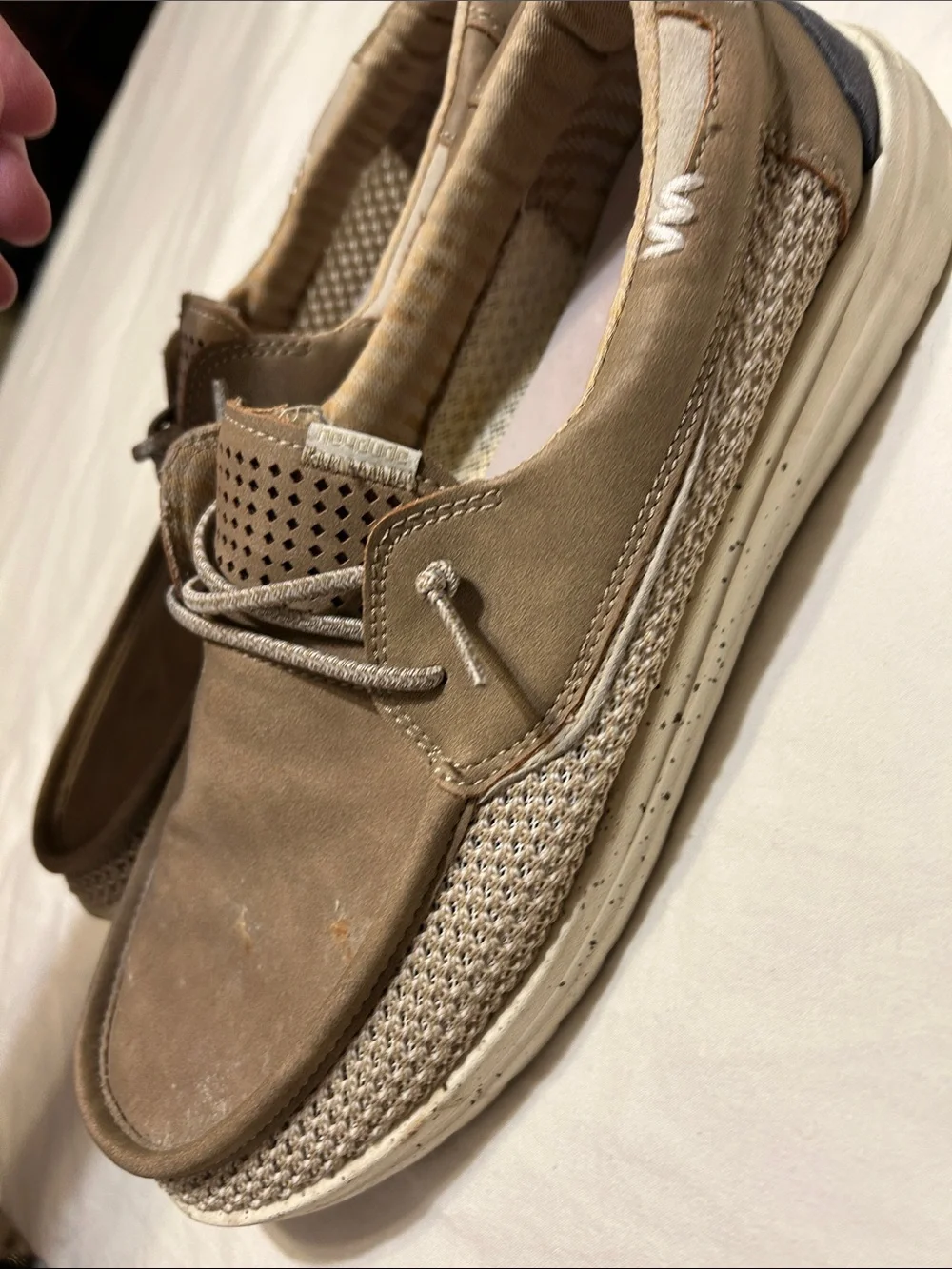 Hey Dude Tan Suede Men's Boat Shoes